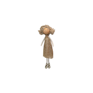 Menina Inverno Vestido Dourado