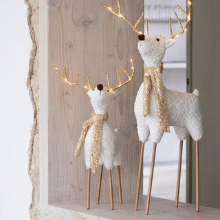 Rena C/ Cachecol Branco e Dourado