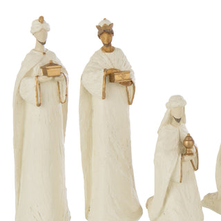 Presépio C/ 7 Peças Branco e Dourado