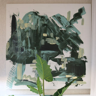 Tela Pintada à Mão Azul & Amarelo, 120*80 cm