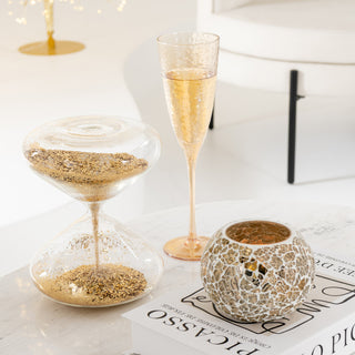 Relógio Areia C/ Brilhos Dourado