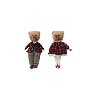 Urso Decorativo com Roupa Xadrez