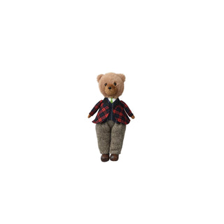 Urso Decorativo com Roupa Xadrez