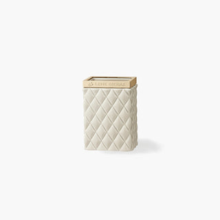 Copo porta-escovas Portia Camel em cerâmica. Design simples e sofisticado para casa de banho elegante. 8x6x11 cm. Combina com o doseador da linha Portia.