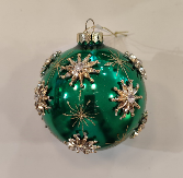 Bola de Natal Verde e Dourada