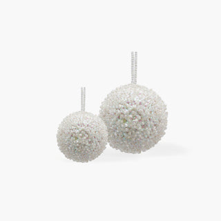 Bola Branca Contas Transparentes (12cm)