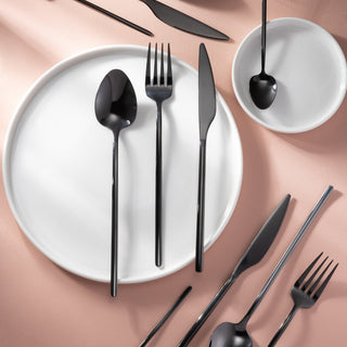 Talheres 24 Peças Inox Negro