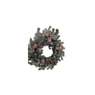 Coroa de Pinheiro C/Neve e Pinhas, Ø 45 cm