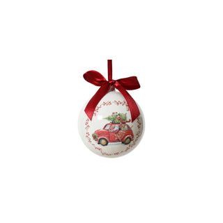 Bola C/Carro Vermelho, 10 cm
