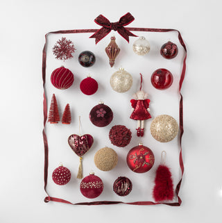 Conjunto 6 Bolas de Natal de Vidro C/ Veludo