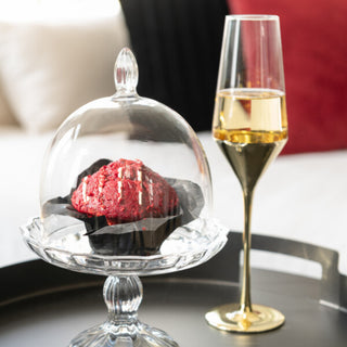 Copo de Champanhe Vidro Ouro/Transparente